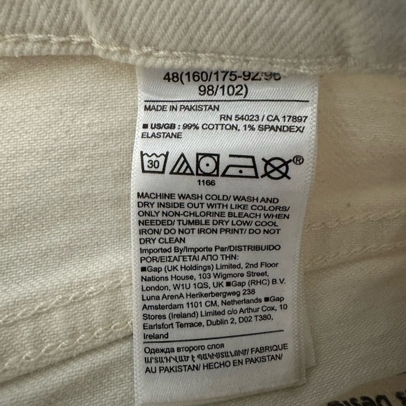 Banana Republic High Rise Wide Leg Cream Off White Crop Jean Womens 29 NWT - Picture 4 of 9